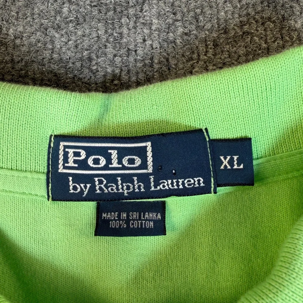 Polo Ralph Lauren Mens XL Green Purple Pony Cotton Interlock Polo Shirt #3013 - Picture 5 of 6